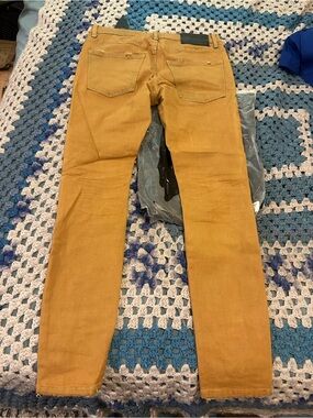 Men's Slim Mustard Corduroy Pants